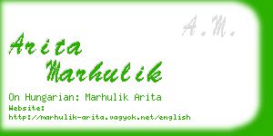 arita marhulik business card